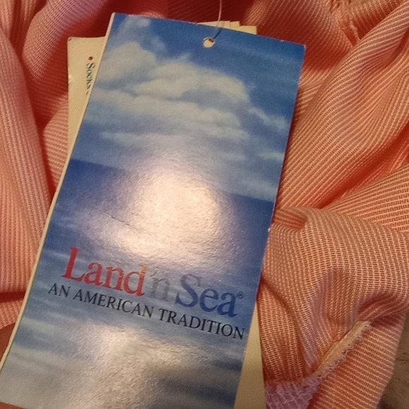 Land's End vintage pink & white striped wide bottoms capris size 22 NWT - Picture 12 of 13